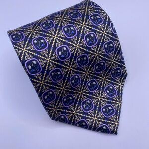 Faberge Elegant Purple and Gold Patterned Tie